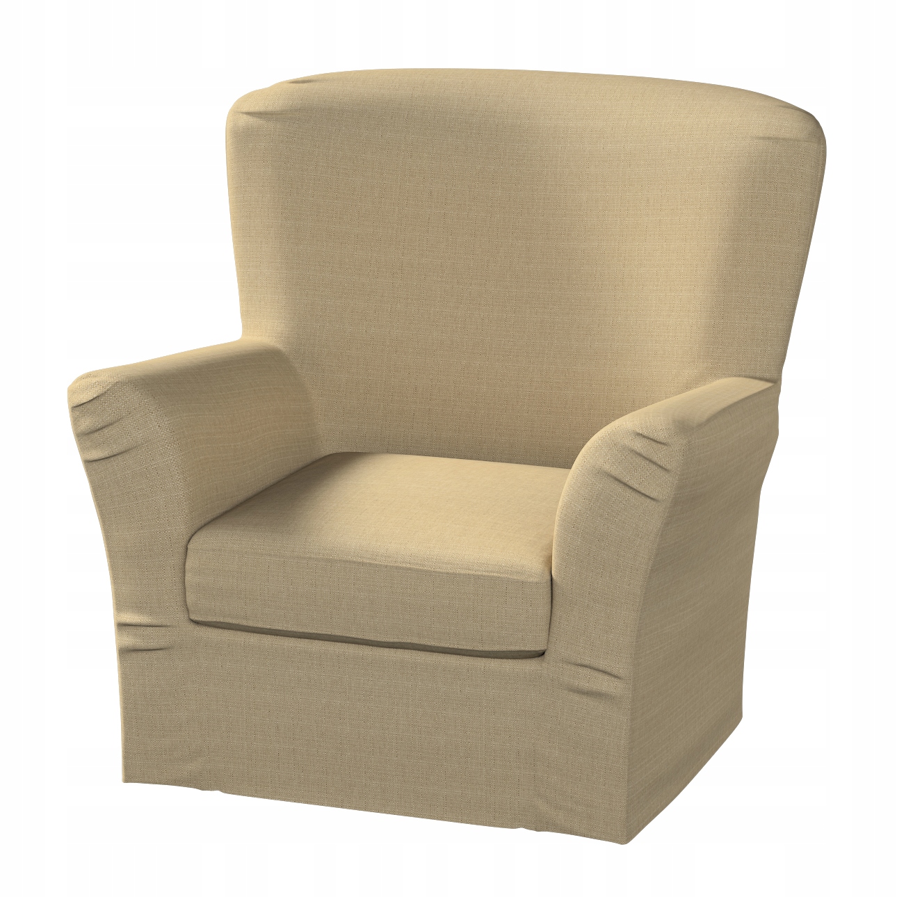 Dekoria Potah na křeslo Tomelilla vysoký s záložkami Ikea hnědý