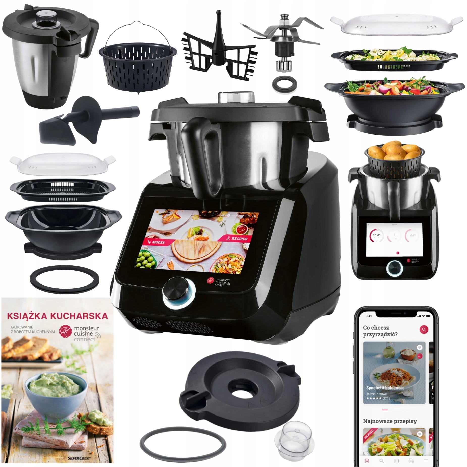 najnowszy Robot kuchenny Lidlomix 2025 Monsieur Cuisine Smart 8 cali czarny