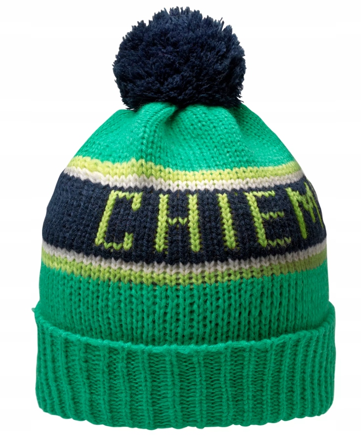 

Chiemsee ocieplana zielona czapka zimowa Pompon