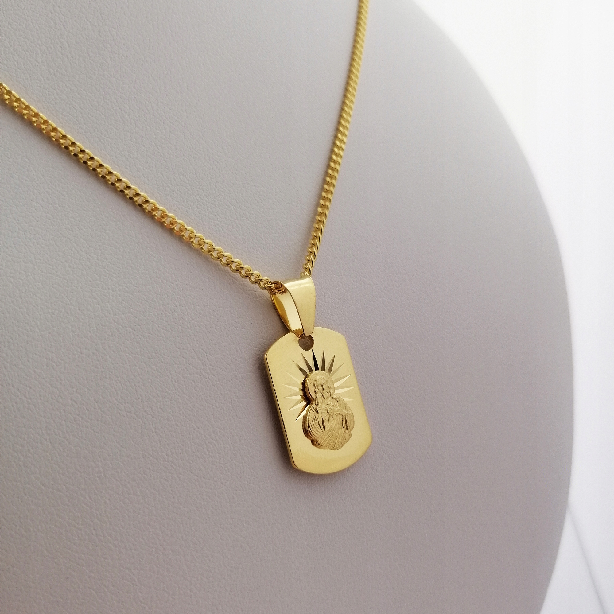 PIĘKNY ZŁOTY NASZYJNIK SZKAPLERZ KOMUNIA CHRZEST Kod producenta komunia chrzest bierzmowanie matka boska