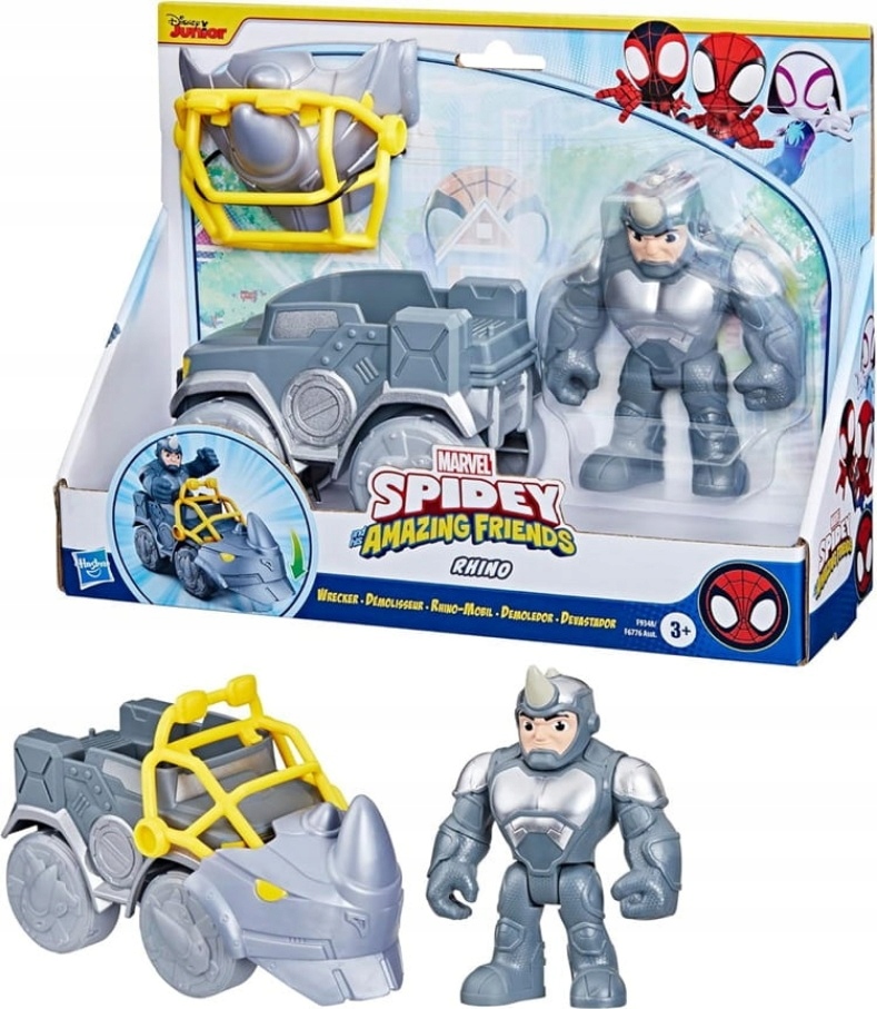 Marvel Spidey Amazing Friends Figurka Rhino Pojazd Hasbro Wiek 3+ Lata