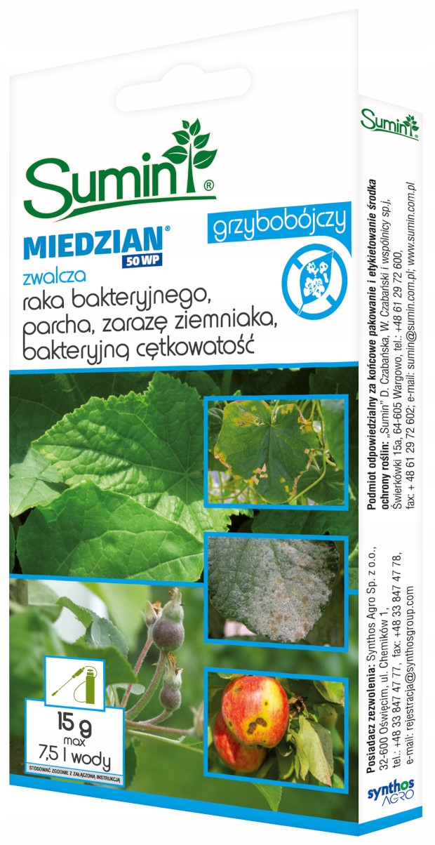 

Sumin Miedzian 50WP grzybobójczy zwalcza parch 15g