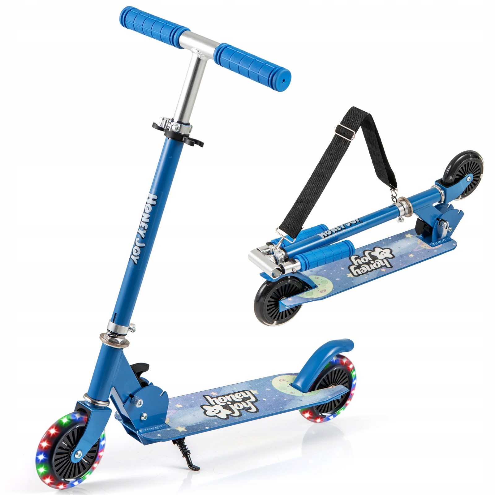 Składana hulajnoga dla dzieci z kołami Led i regulowaną kierownicą