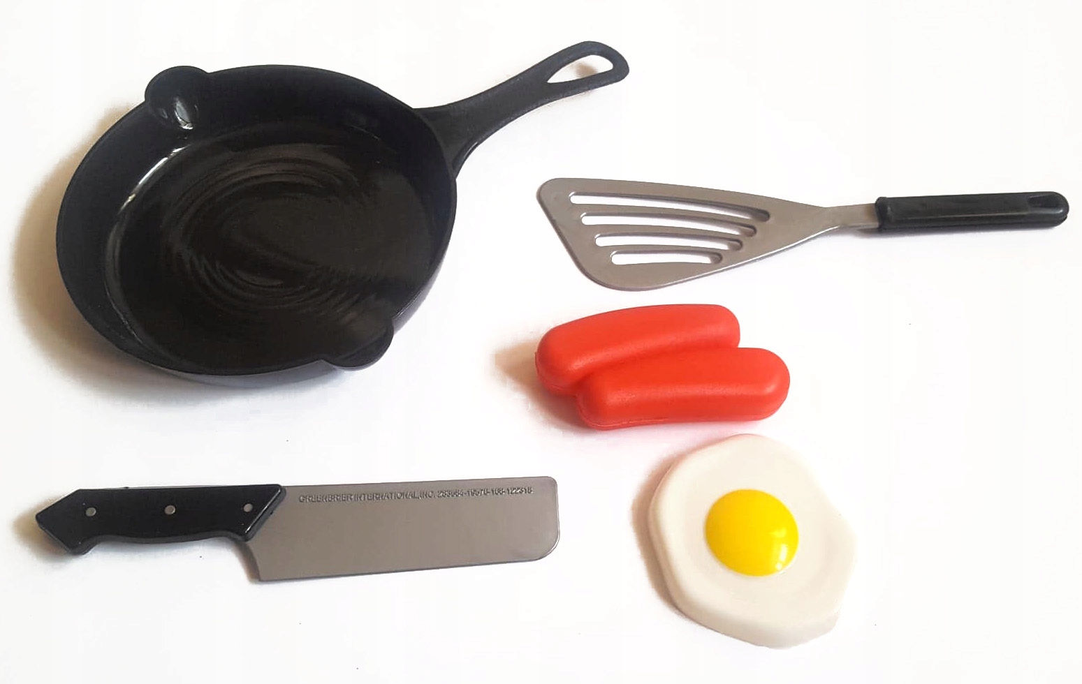 

Zabawka kuchnia jedzenie Patelnia nóż kiełbaski