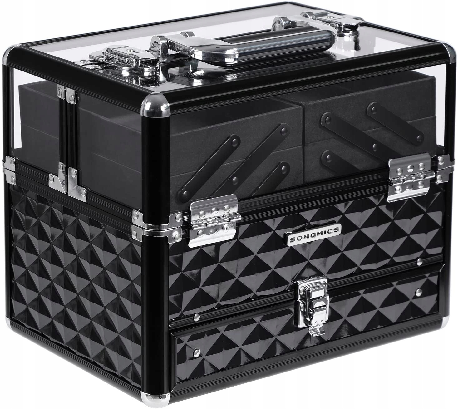 Dárek krabička na kosmetiku Černá průhledný organizérka