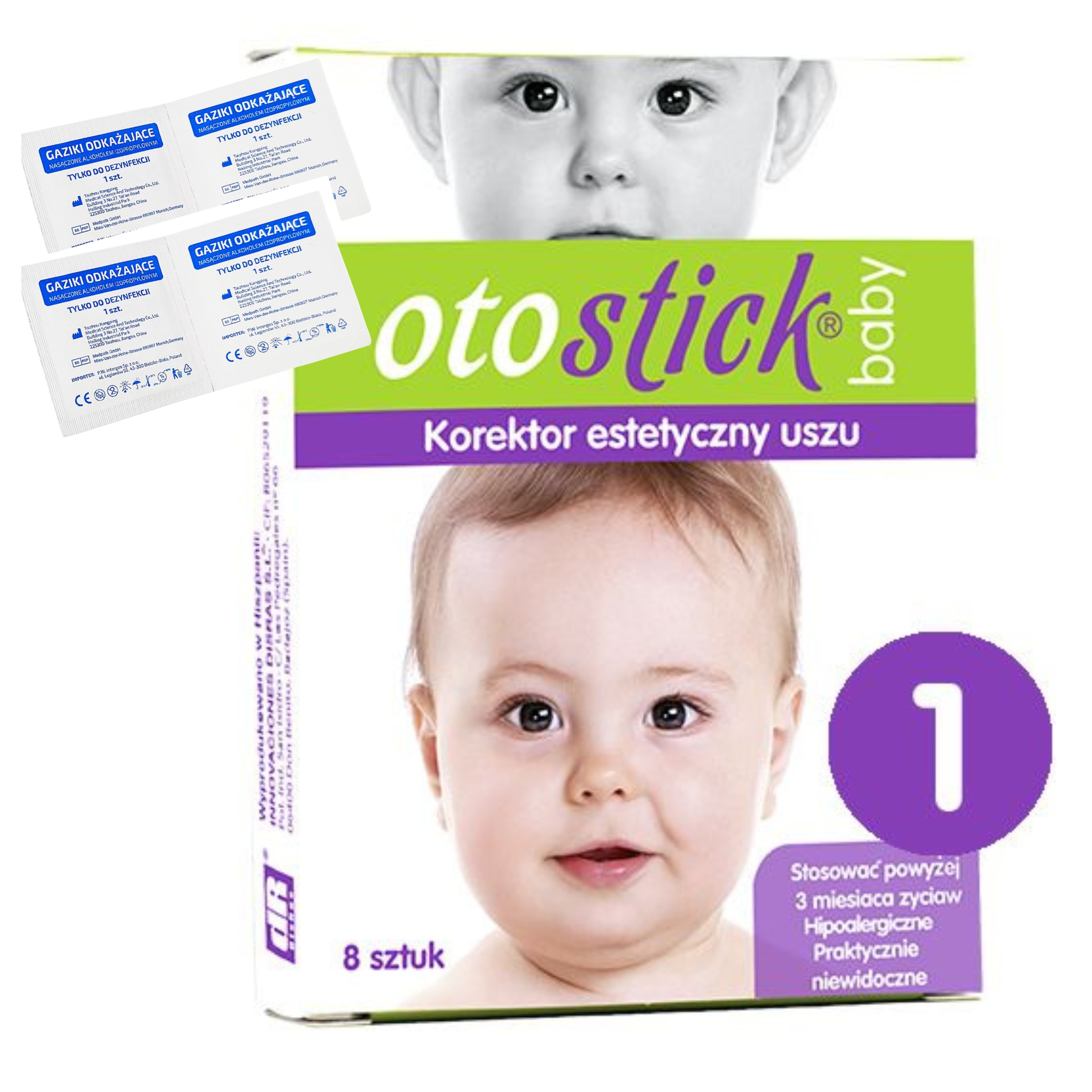 Otostick Baby Korektory Estetyczne Uszu 8szt Hypoalergiczny Oryginał