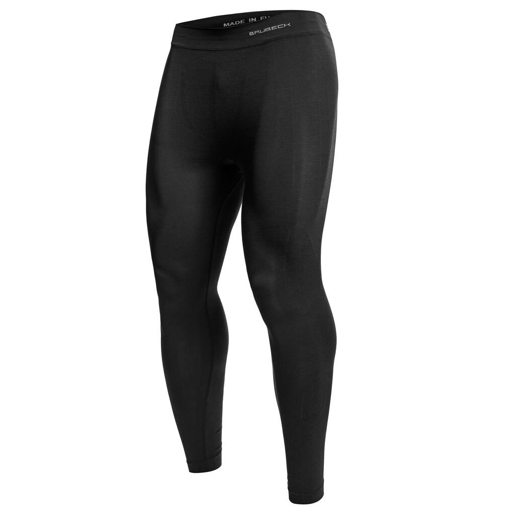 Legginsy termoaktywne męskie bezszwowe Brubeck Comfort Wool Czarne L