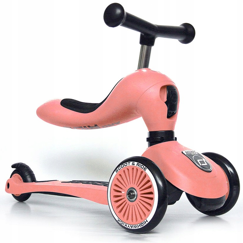 Scoot And Ride Peach ZESTAW HULAJNOGA i Jeździk 2w1 + KASK z LED S - M 2-5L Liczba kół 3