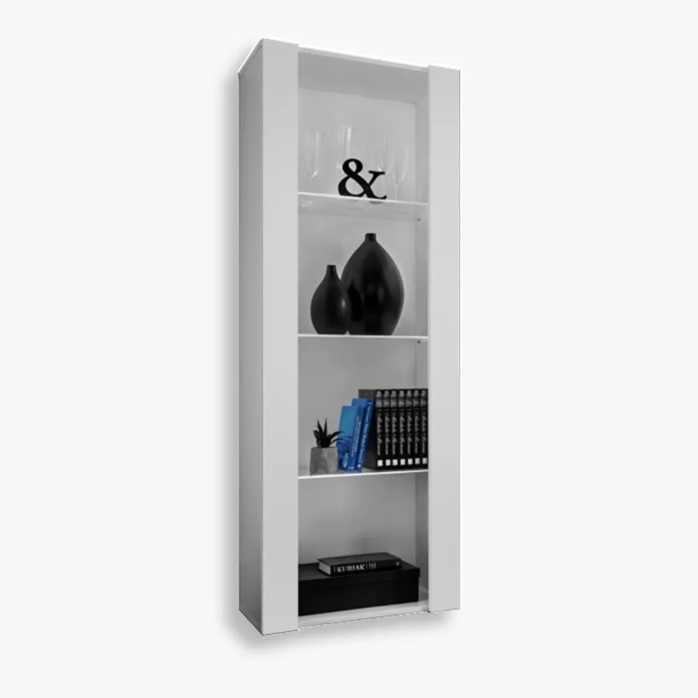 komodee Tivoli Stojící vitrína Bílá Skleněné police