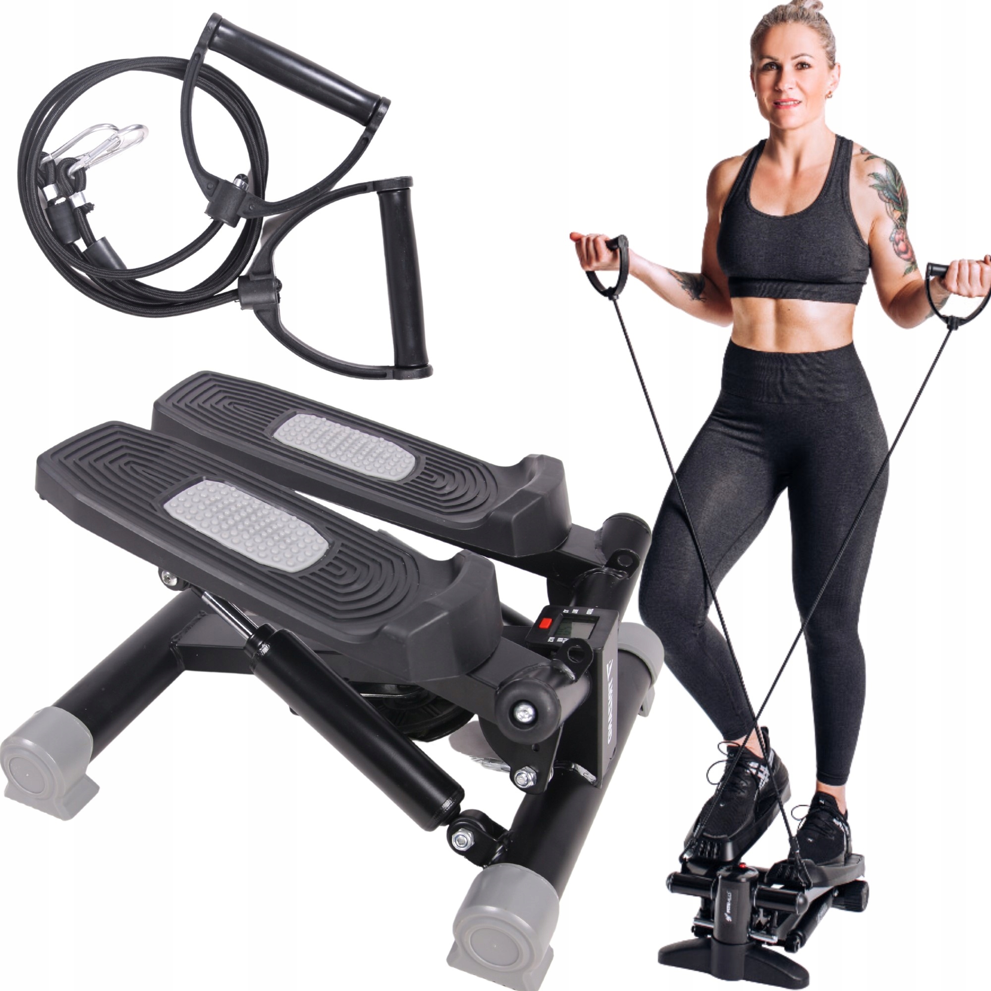 Otočný stepper s lanky a počítadlem pro fitness step cvičení