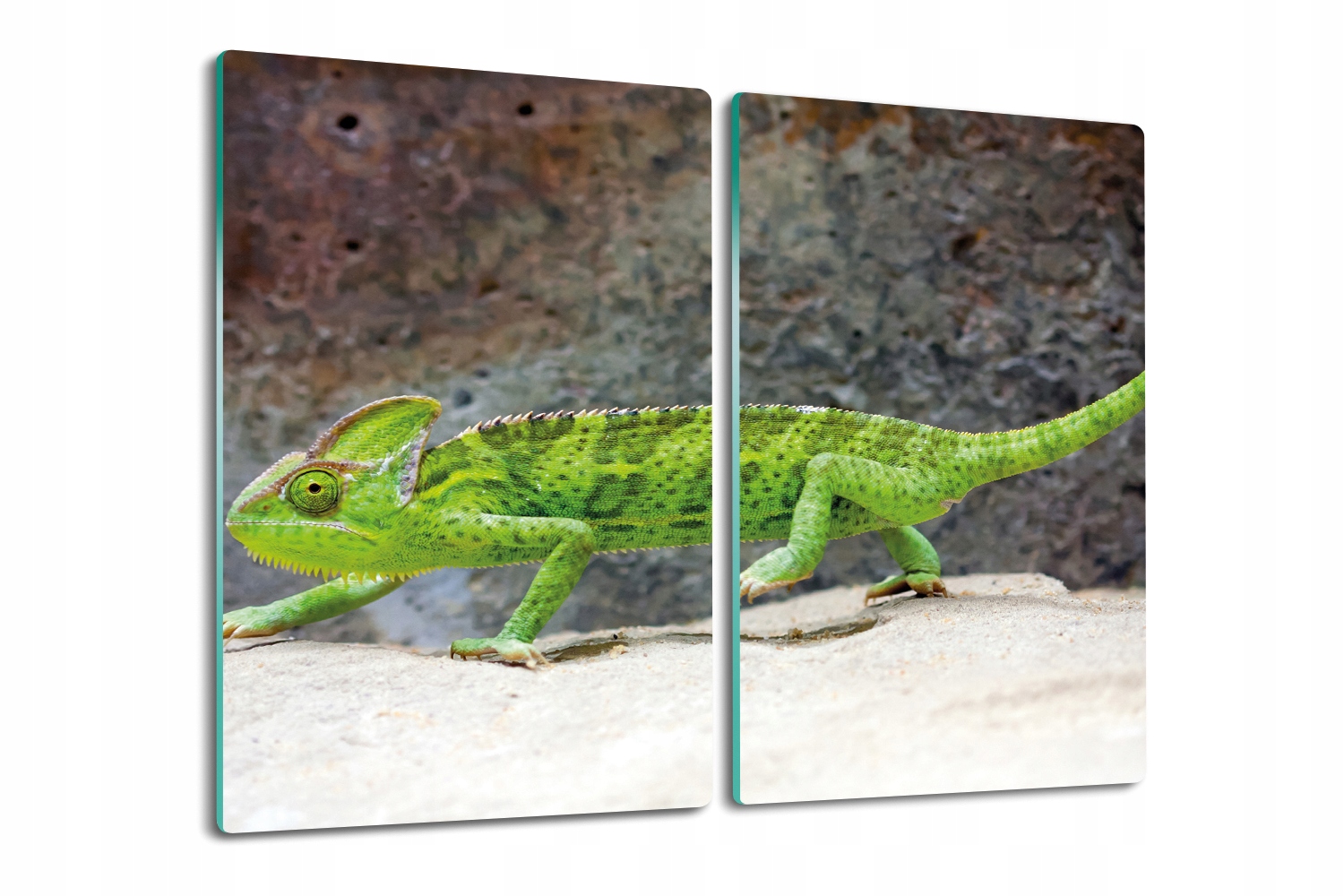 Kuchyňská Sklo na krájení, protiskluzová deska, 2x30x52, Chameleonské skály
