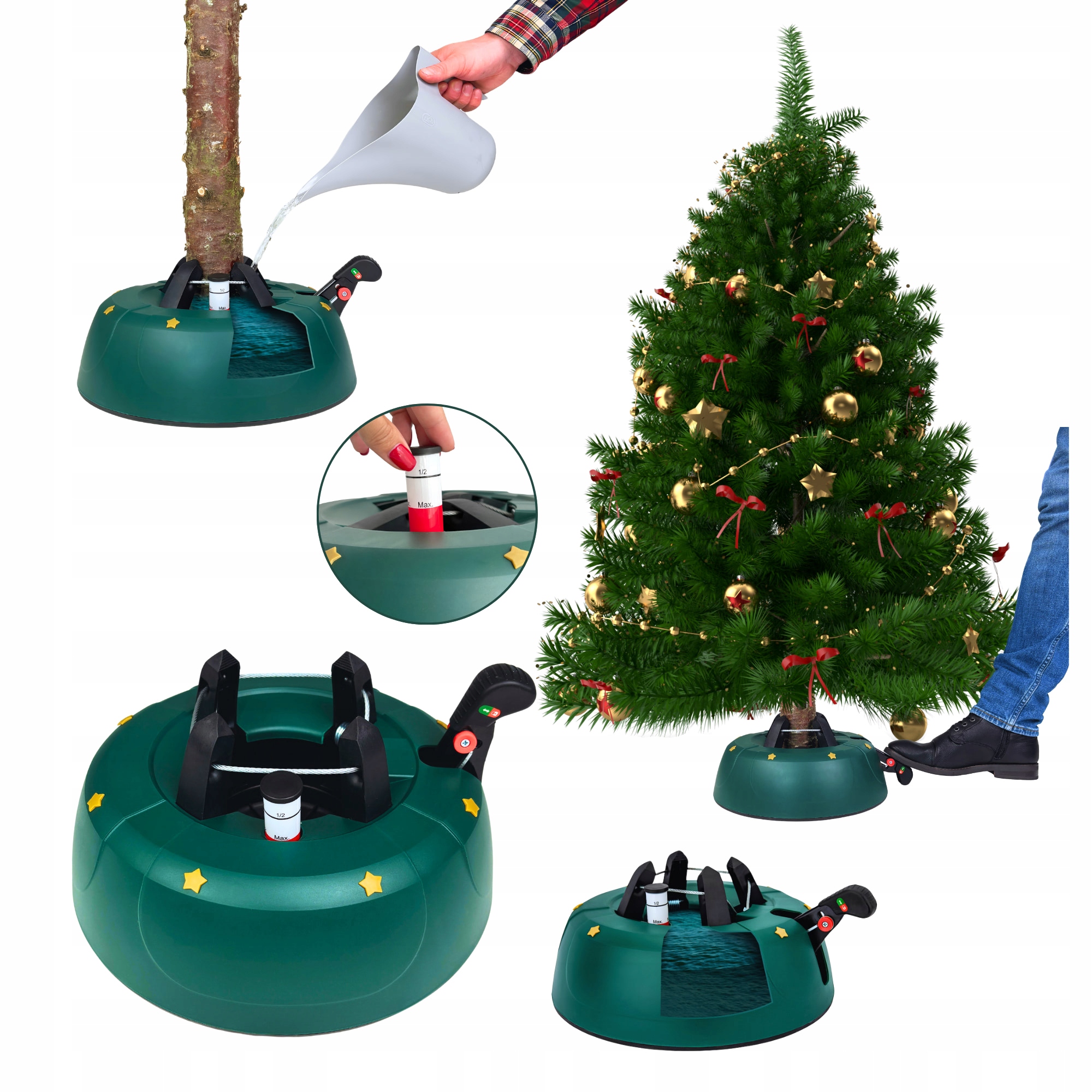 Stojan Na Vánoční Stromek, Stabilní Podstavec Pro Živý Vánoční Stromek Do 2.5 M