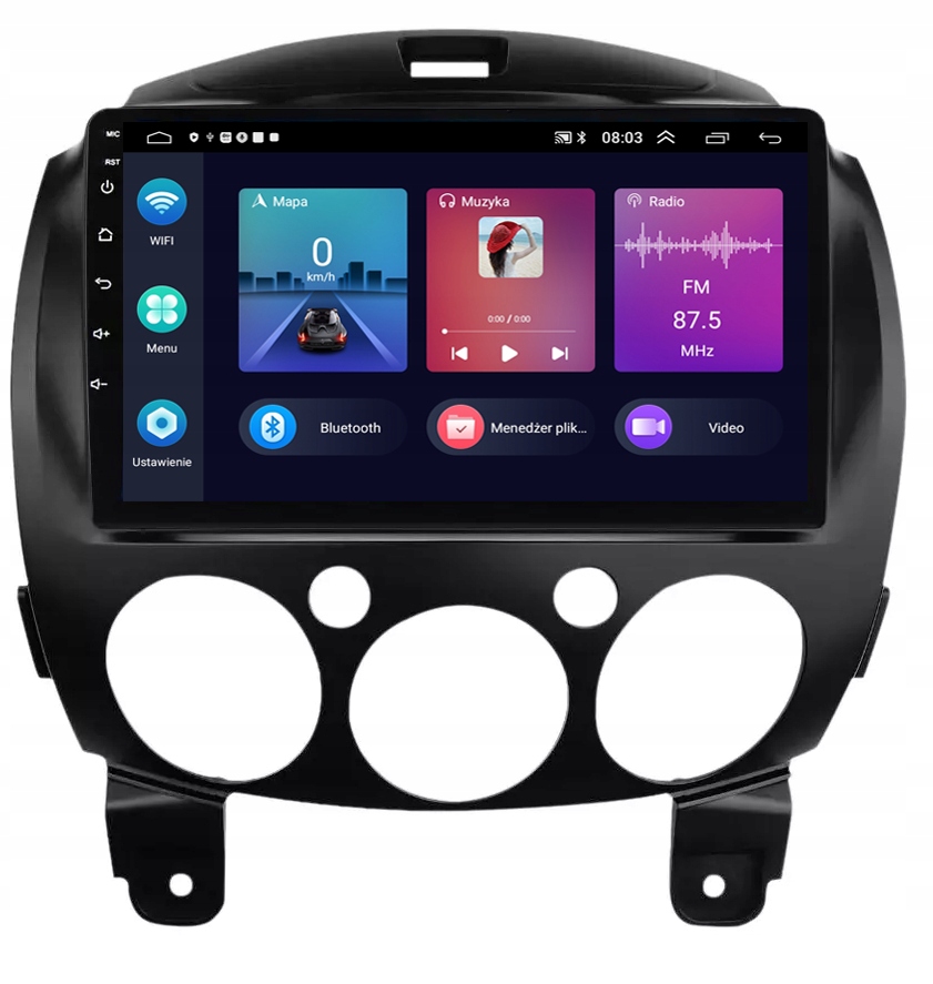 Gps Rádio Android Navigace Bt Mazda 2 2007-2014 Wifi Carplay 4GB 64GB