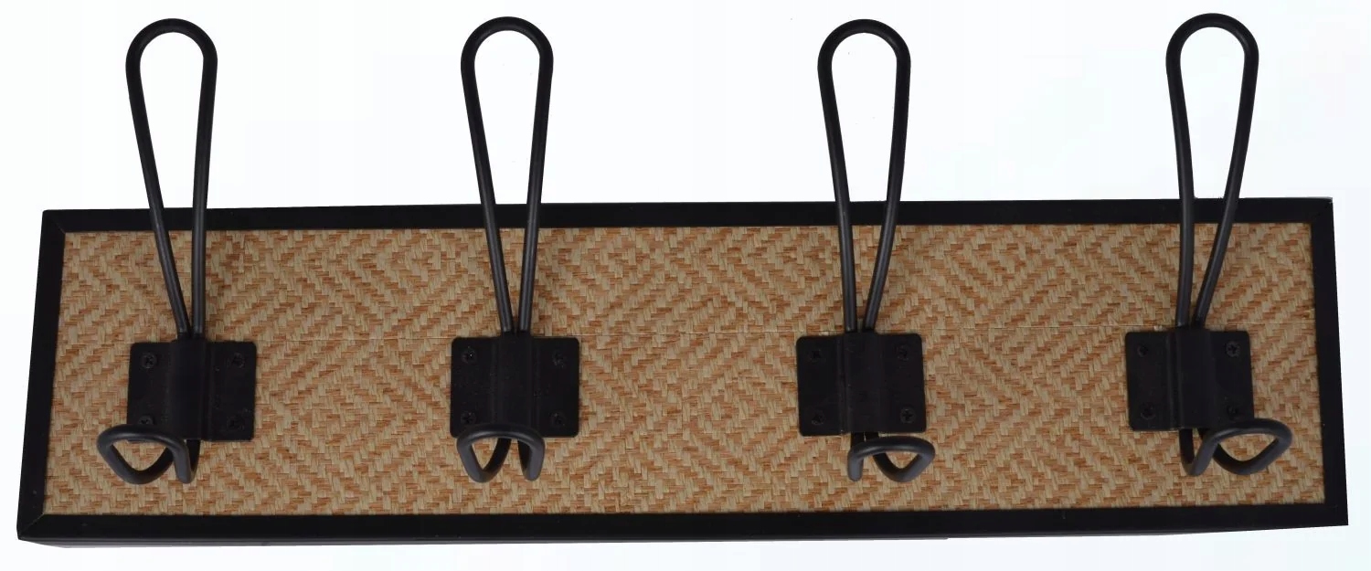 

Wieszak rattanowy Boho metalowy na 4 haki 40 cm