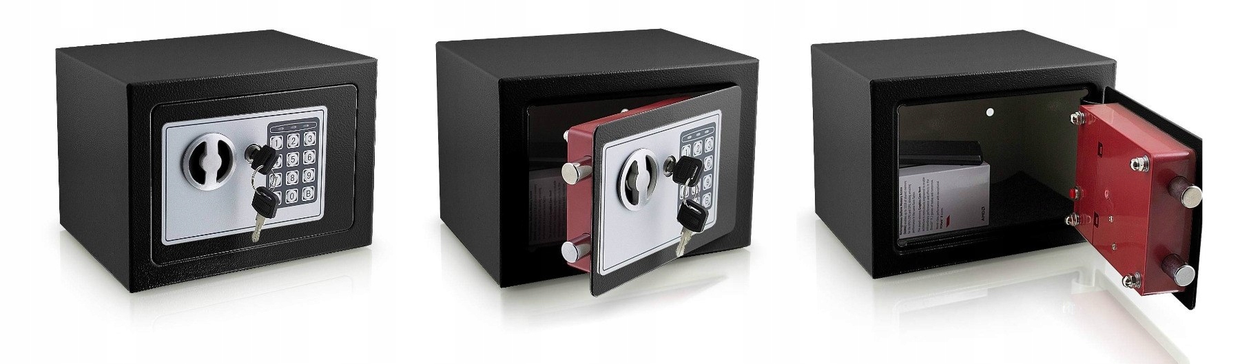 BIUROWY MINI SEJF SKRYTKA NA KLUCZYK SZYFR CZARNY Kolor czarny