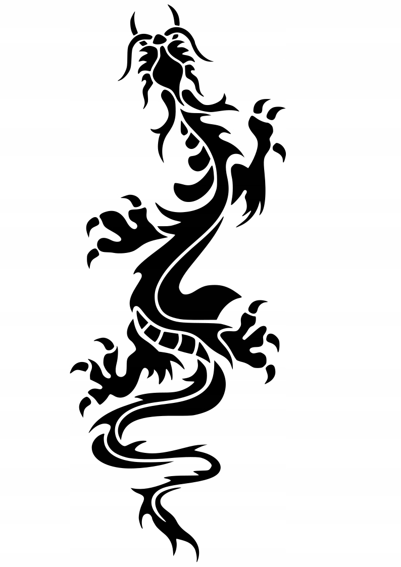 Naklejka bez tła na samochód kufry kask Smok Dragon 27 x 10,5 cm