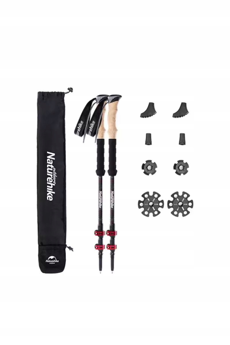 Naturehike Kije trekkingowe Carbon NH20DS003 135cm czerwone