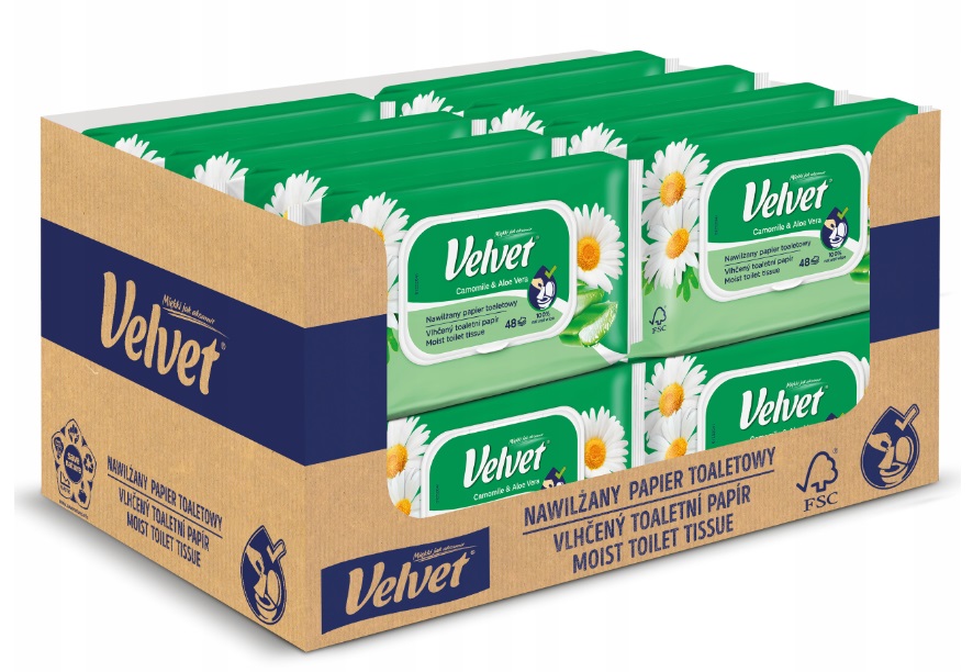 

16 x Velvet Papier toaletowy nawilżany Rumianek