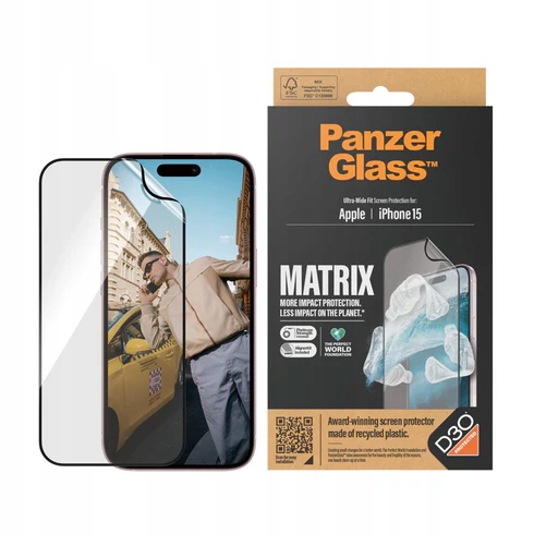 PanzerGlass Matrix D3O Uwf fólie zesílená na displej pro iPhone 15