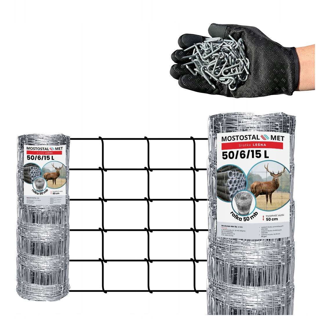 Lekka Siatka Leśna Ogrodzeniowa 50/6/15 L 50mb Niska i Tania na Ogródek