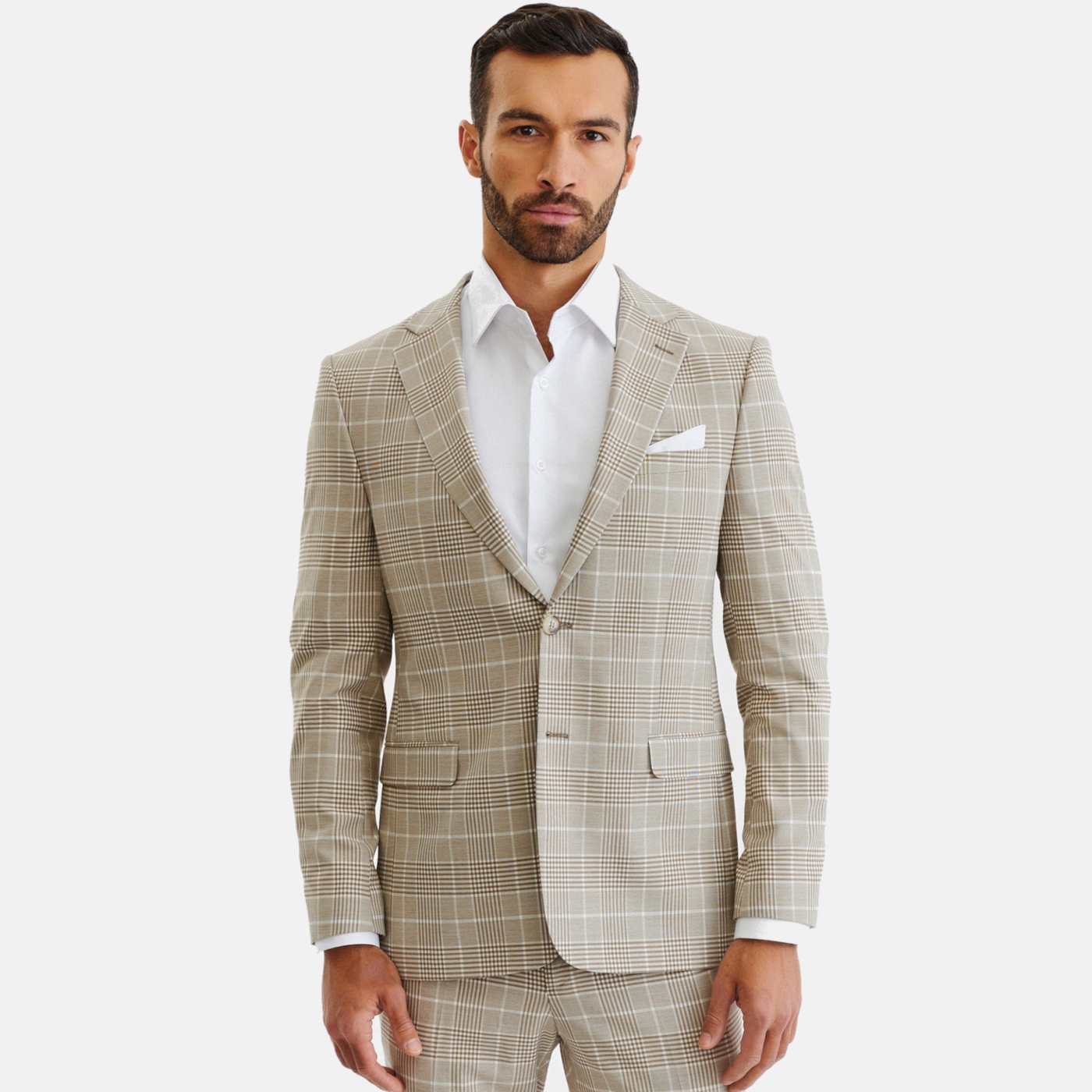 Béžová sako obleková bunda Slim Fit Pako Lorente 176/60