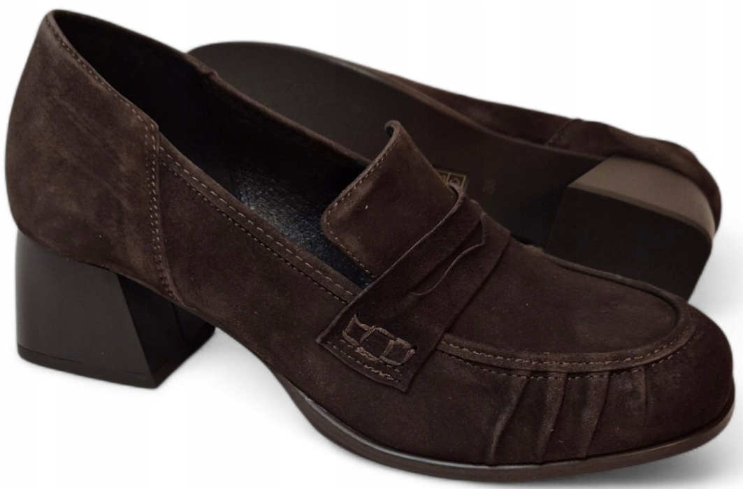 Gamis 8166 Elegantní čokoládové polobotky, semišová kůže, velikost vel.