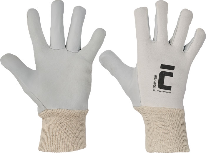 Rękawice wzmacniane skórą kozią bawełniane r.10