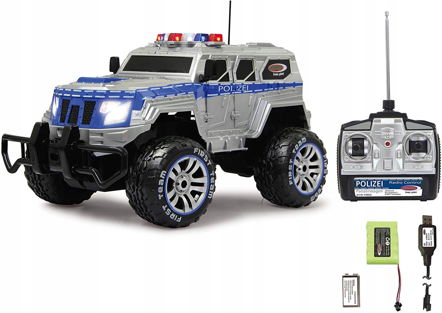 ПОЛИЦИЯ RC ДИВИЗИИ БОЛЬШАЯ MONSTERTRUCK 1:12 ИНДИКАТОР БАТАРЕИ,