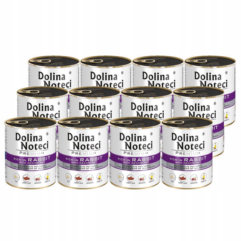 Karma dla psa Dolina Noteci Premium bogata królik z żurawiną 12 x 800 g
