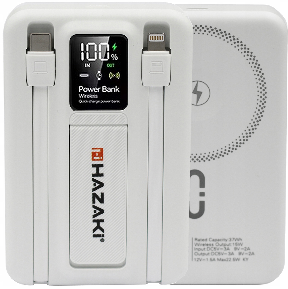 Powerbanka MagSafe 10000mAh Hazaki 22,5W Rychlá Magnetická Indukční Qi Pd