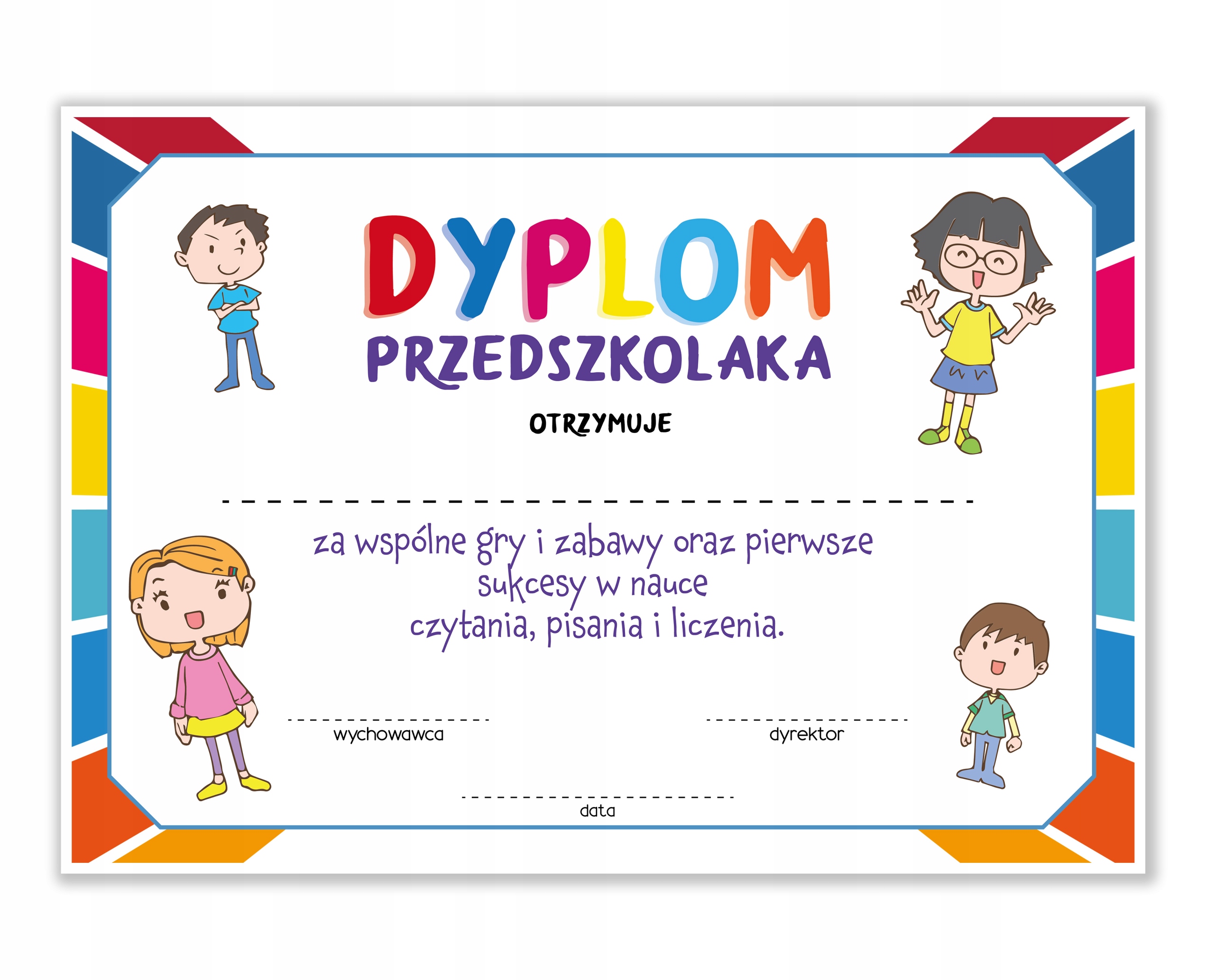 

Dyplom Przedszkolaka Ukończenia Przedszkola A4