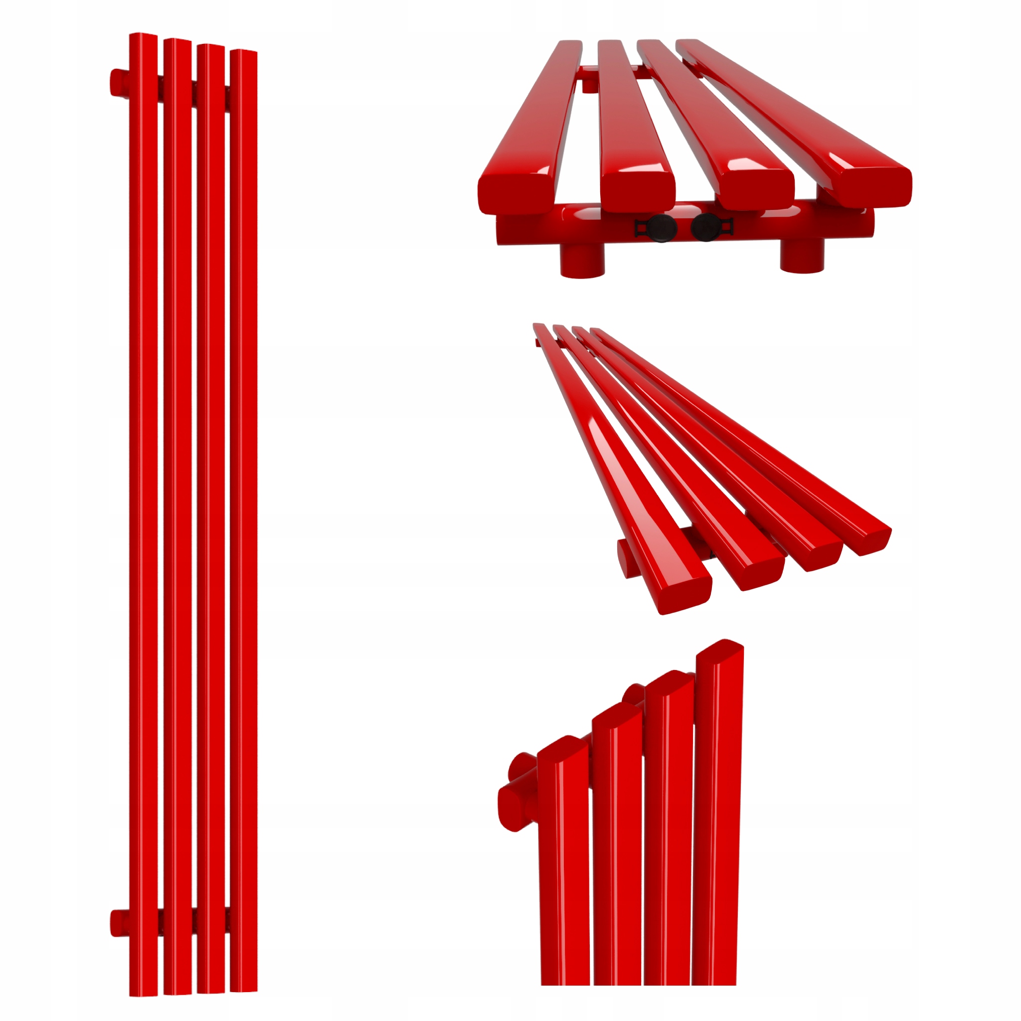 Dekorativní radiátor HORYZONT4 160x29 červený