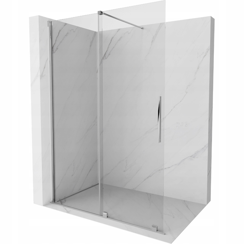 Mexen Velar posuvná sprchová stěna Walk-in 150 x 200 cm, transparentní 8 mm