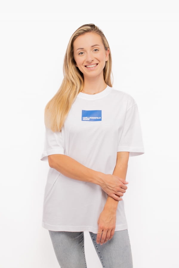 Dámské tričko Karl Lagerfeld 231J1706 bílé XL