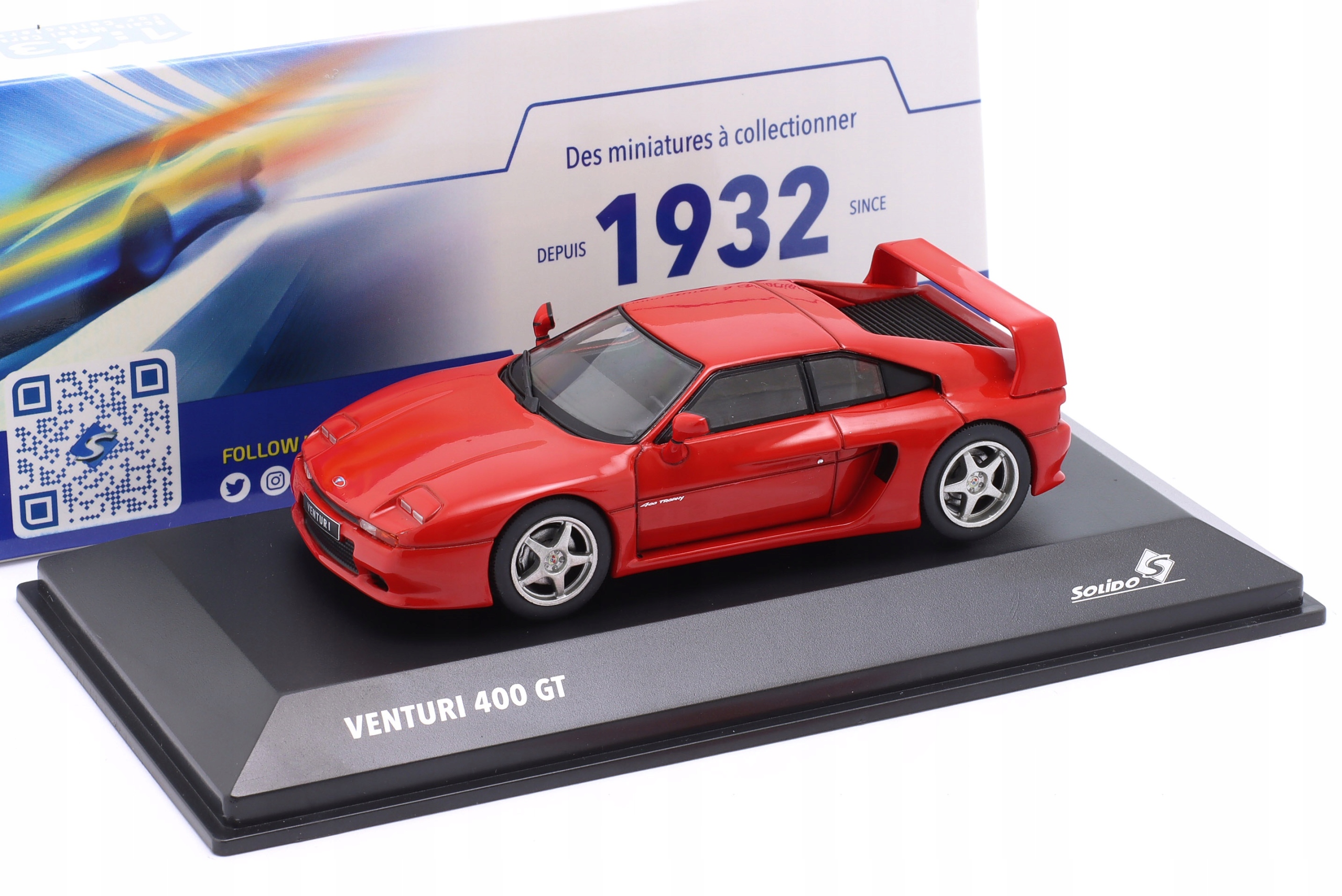 Solido Venturi 400 Gt 1994-1997 červená 1:43