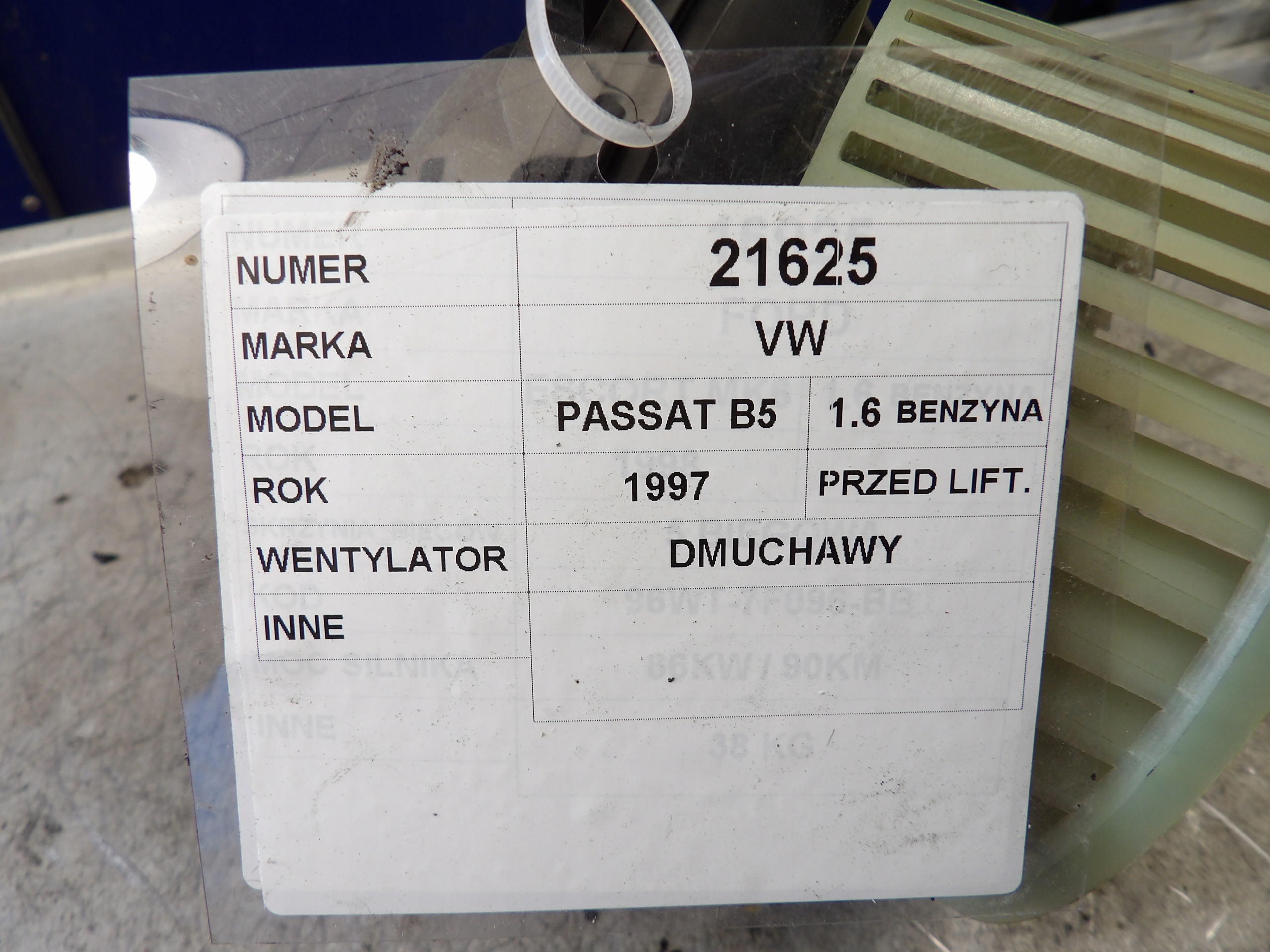 Volkswagen Passat B5 ventilátor topení 1,6B TG26