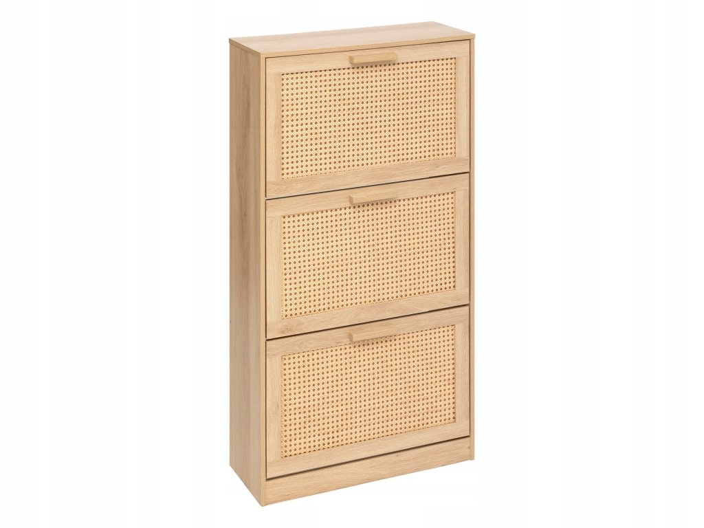 Úzka vysoká skrinka na topánky Cane, viedenský výplet, 60 x 24 x 113 cm