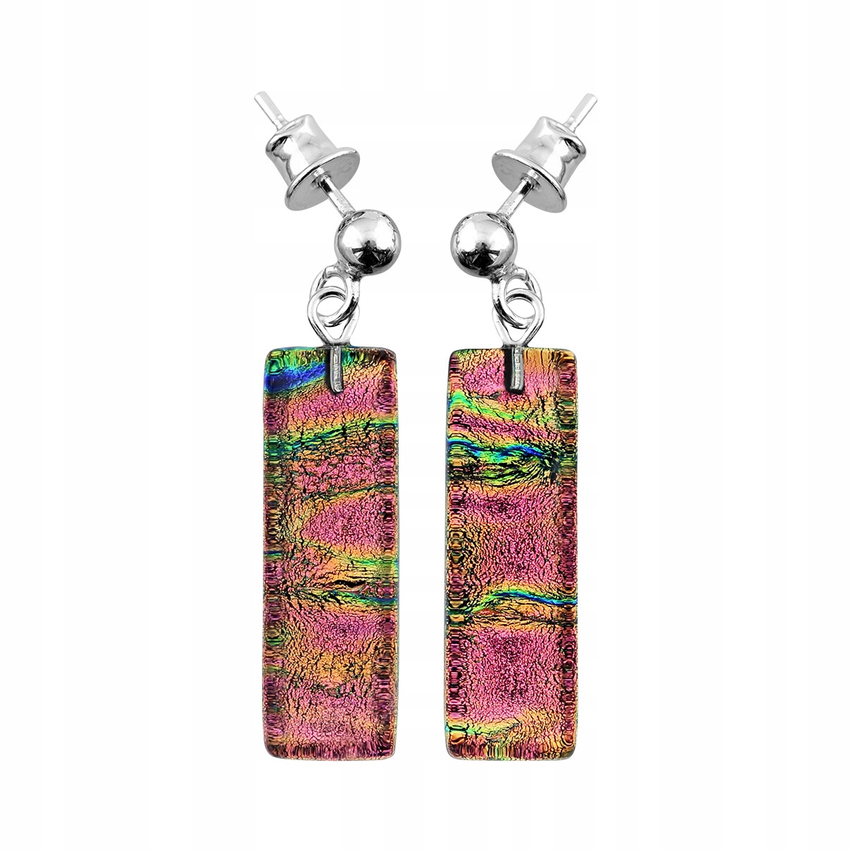 Dámské Náušnice Harf z růžového muránského sklo