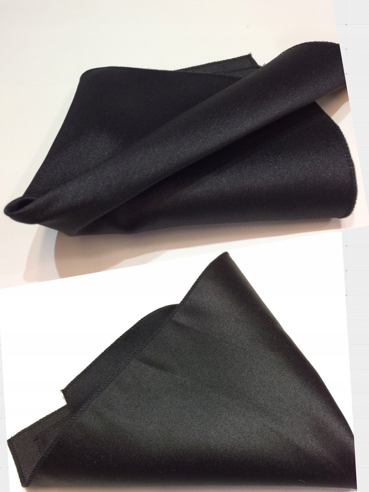 

Czarna Poszetka Jednolita Wypustka Chusteczka