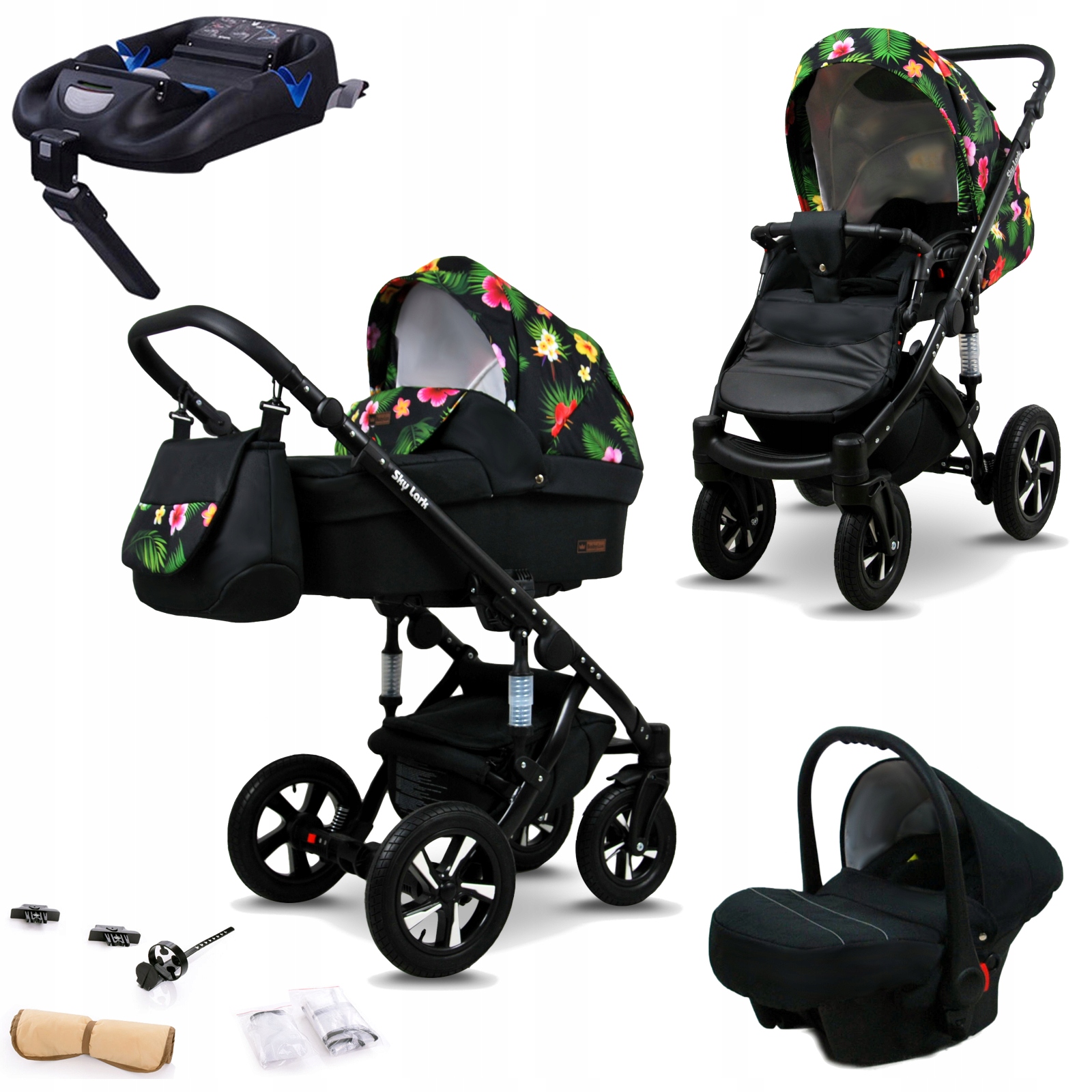 Wózek dziecięcy 4w1 BabyLux Sky Lark spacerówka gondola fotelik baza Isofix