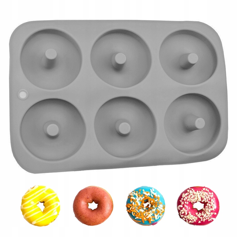 

Forma Silikonowa Do Pączków Donutów Na 6SZT Szara