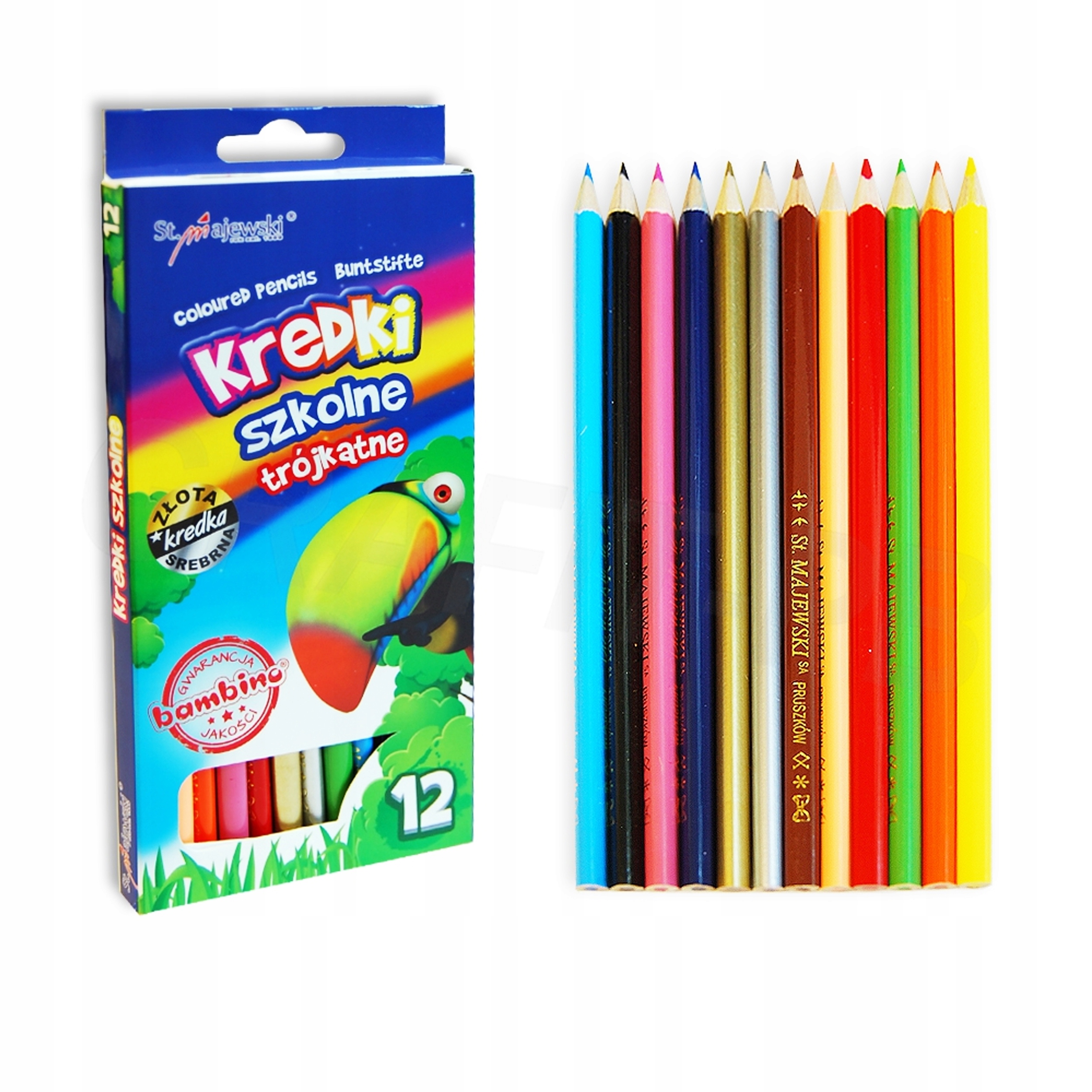 

Kredki Ołówkowe Bambino 12 Kol Trójkątne Szkolne