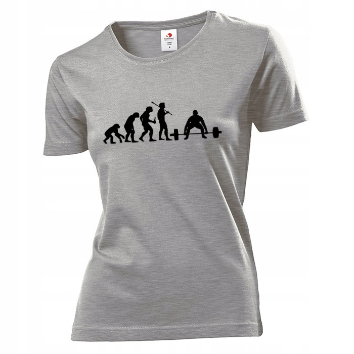 

Koszulka damska Ewolucja człowieka ciężary XL