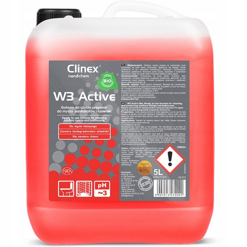 Levně Přípravek Clinex W3 Active 5L (na mytí koupelen a