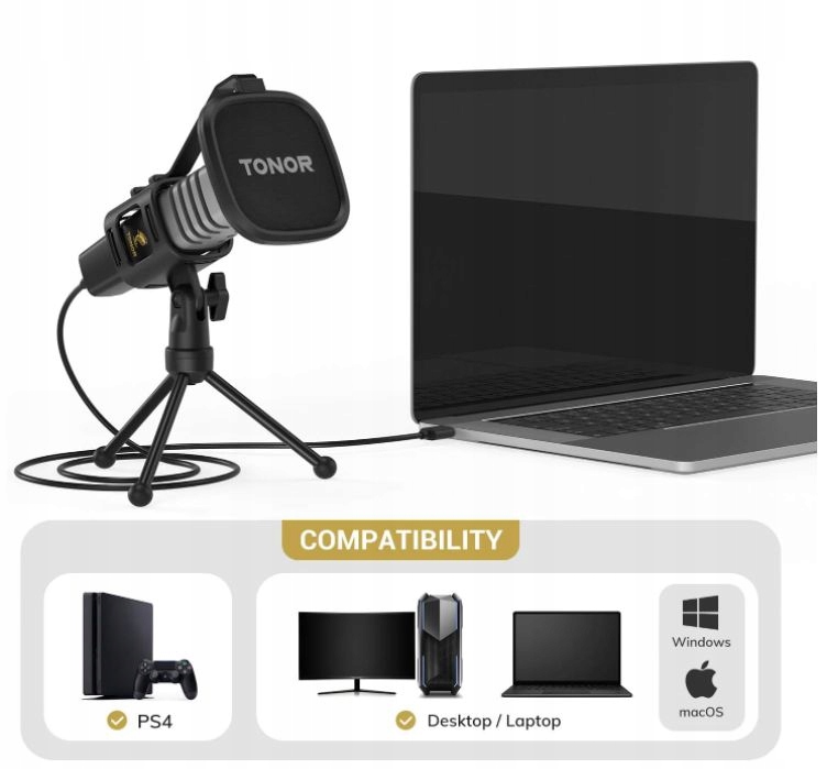 Mikrofon pojemnościowy studyjny Tonor TC30 Rodzaj pojemnościowy