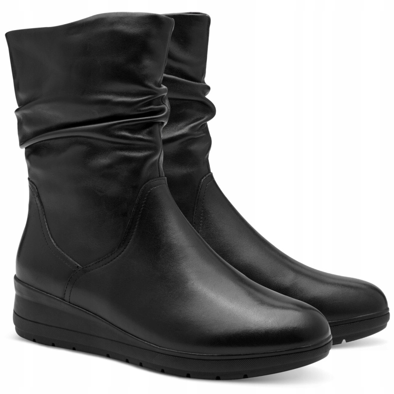 Dámské kotníkové boty kožené boty Jana 8-25721-45 001 Black černé, teplé, Kůže Vel. 37