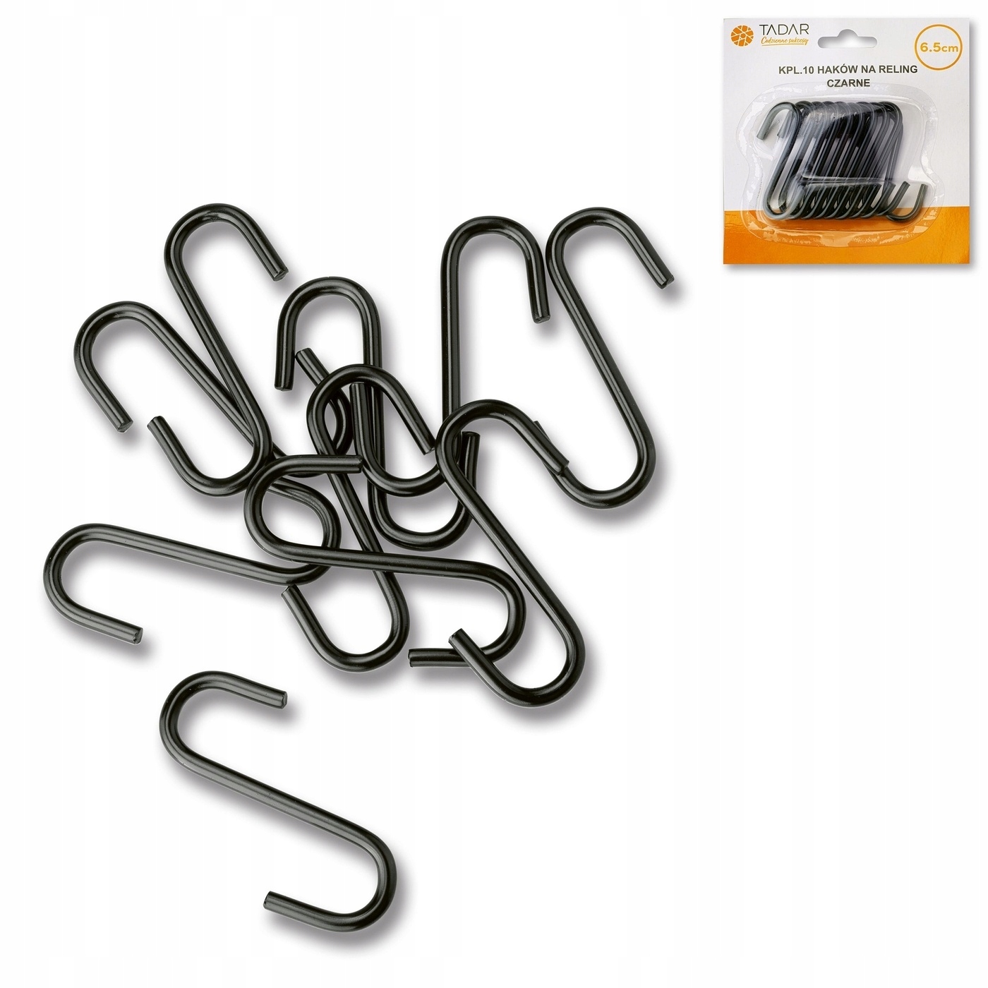 Czarne HACZYKI NA RĘCZNIKI RELING uniwersalne x10