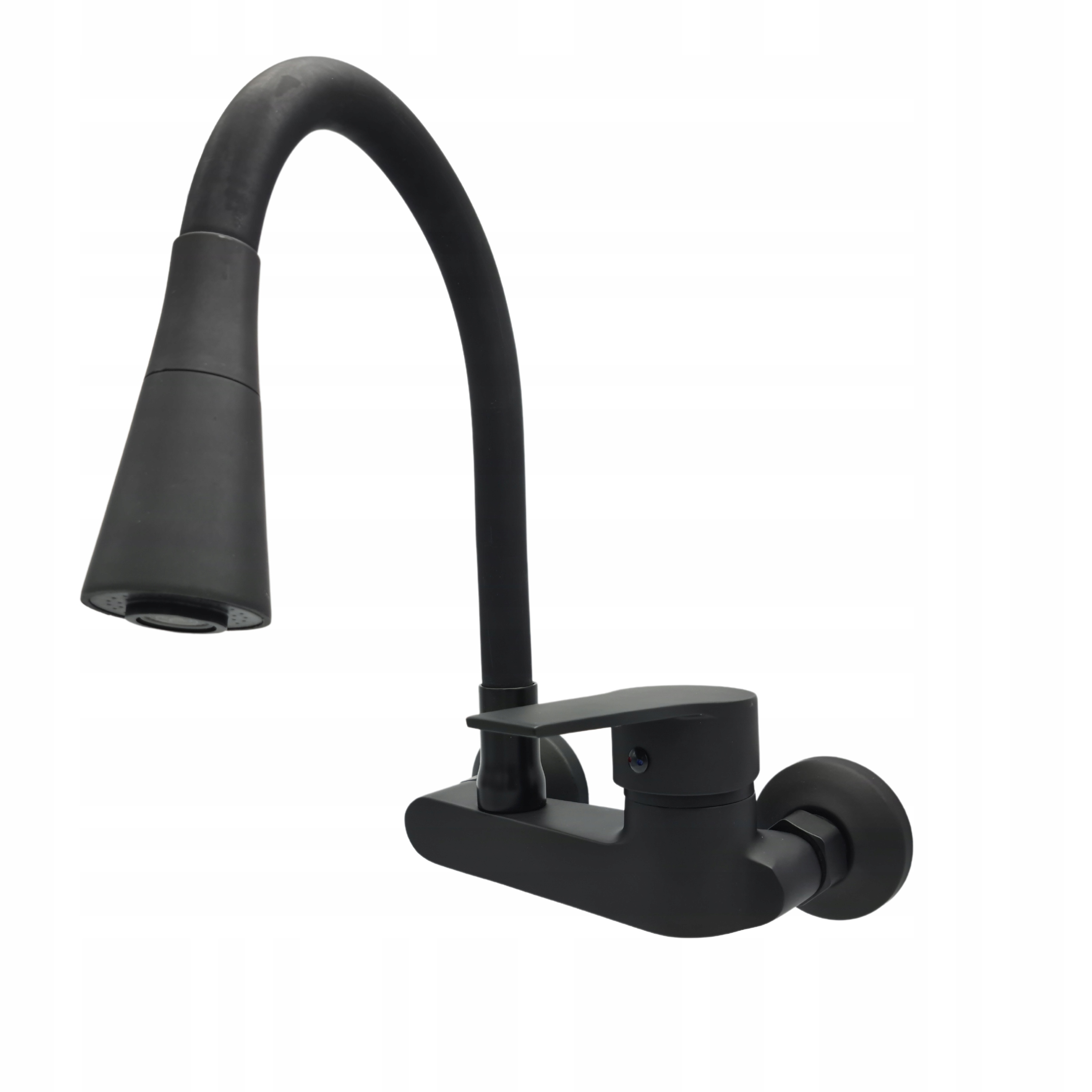 BATERIA KUCHENNA ZLEWOZMYWAKOWA Z ELASTYCZNĄ WYLEWKĄ CZARNA MAT LOFT Typ montażu ścienna