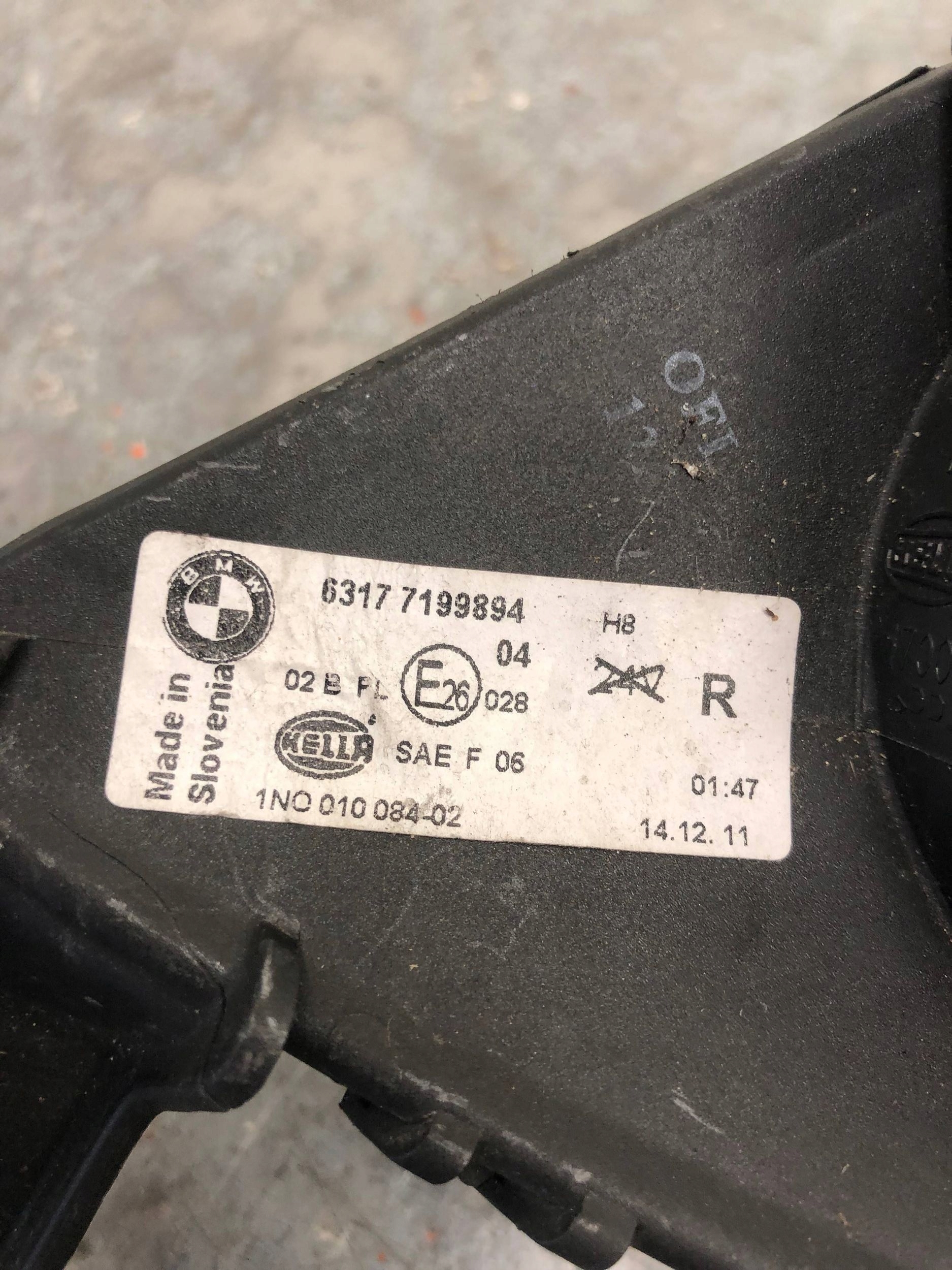 fog light right front BMW E90 LCI 7199894