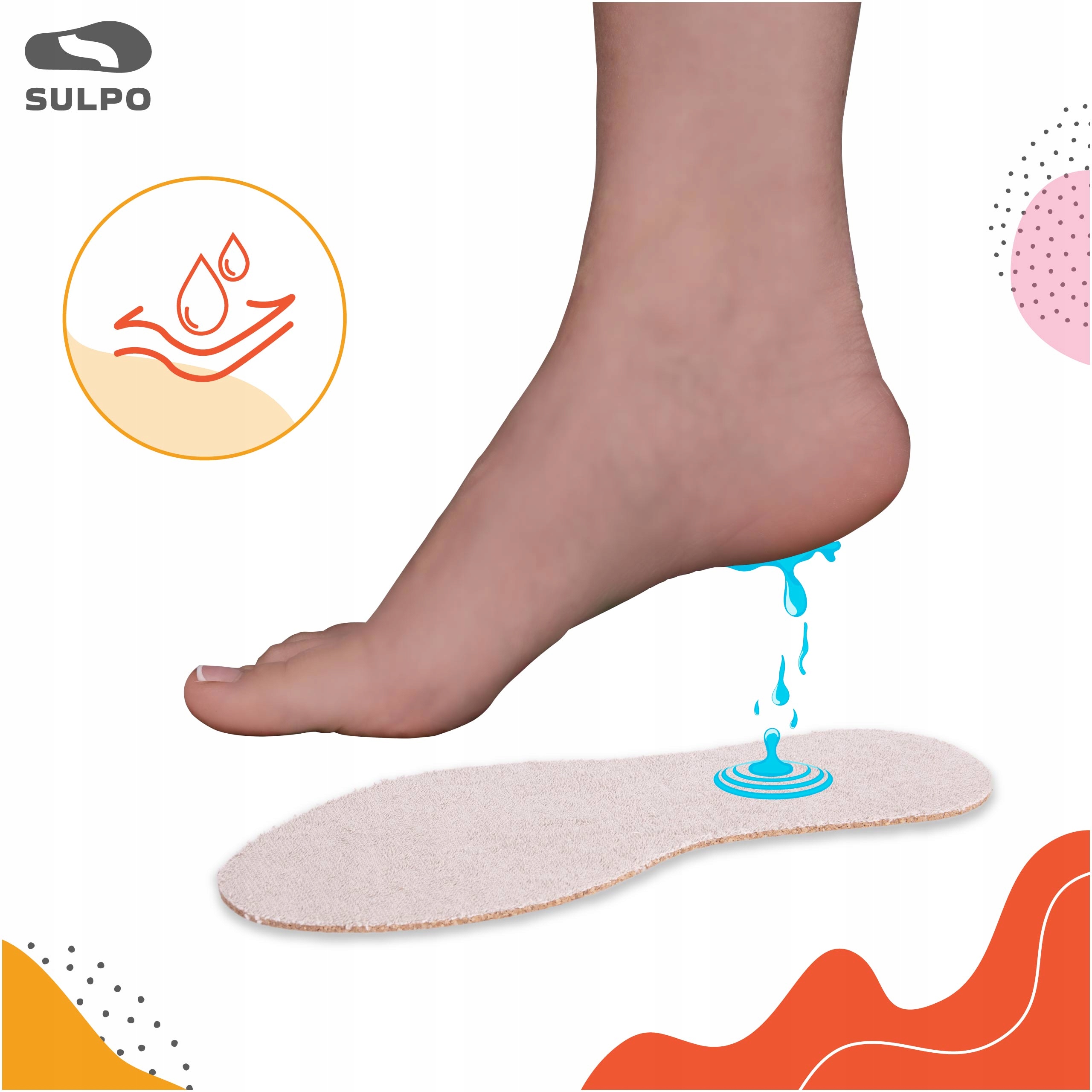 PRZECIWPOTNE wkładki z NATURALNEGO KORKA r_38 Płeć uniseks